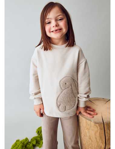 Conjunto legging y sudadera bordado niña