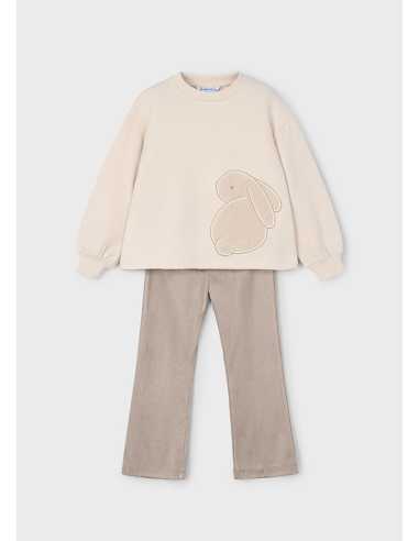 Conjunto legging y sudadera bordado niña