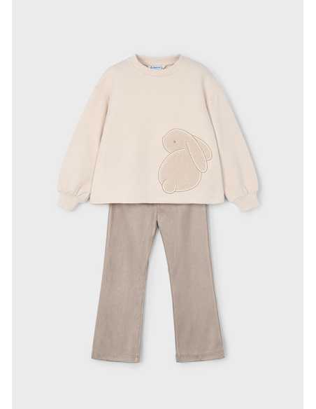 Conjunto legging y sudadera bordado niña