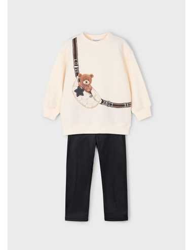 Conjunto legging y sudadera osito niña
