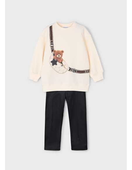 Conjunto legging y sudadera osito niña