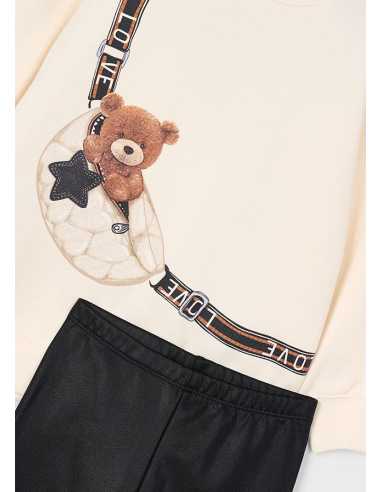 Conjunto legging y sudadera osito niña