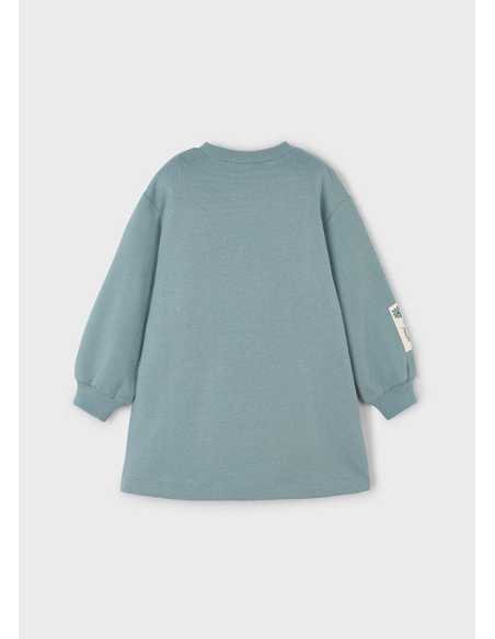 Vestido felpa gráfica niña