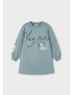 Vestido felpa gráfica niña