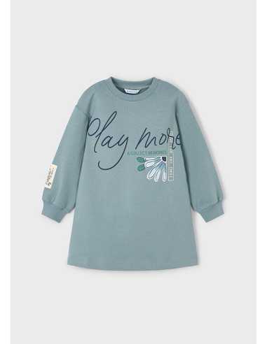 Vestido felpa gráfica niña