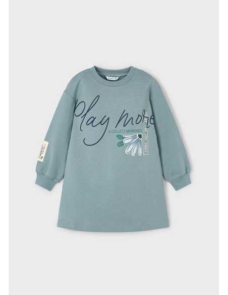 Vestido felpa gráfica niña