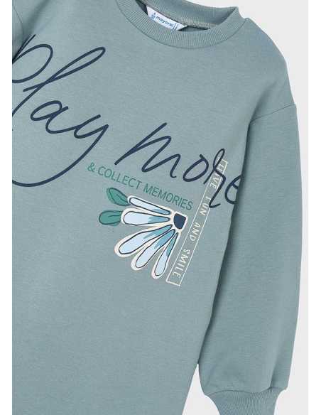 Vestido felpa gráfica niña