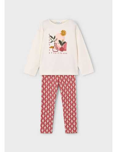 Conjunto legging estampado y camiseta niña