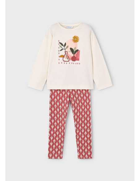 Conjunto legging estampado y camiseta niña
