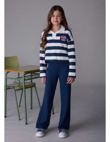Conjunto pantalón y polo de rayas chica