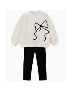 Conjunto legging y sudadera lazo niña