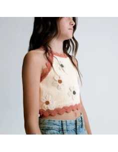 Top tricot flores chica