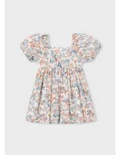 Vestido flores manga abullonada niña 2