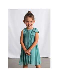 Vestido plisado lazo niña