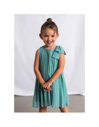 Vestido plisado lazo niña