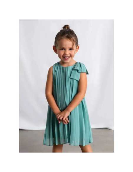 Vestido plisado lazo niña