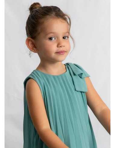 Vestido plisado lazo niña