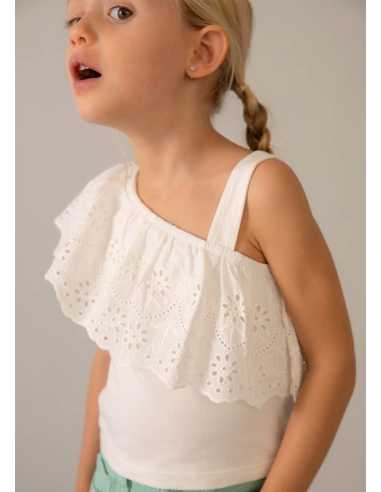 Camiseta de tirantes con volante niña