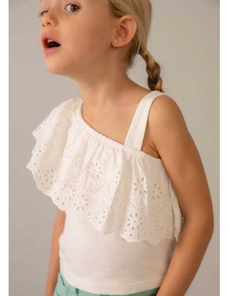 Camiseta de tirantes con volante niña