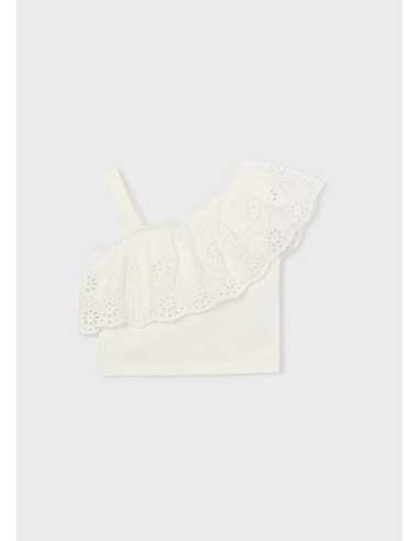 Camiseta de tirantes con volante niña