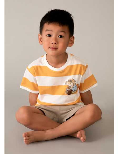 Conjunto pantalón y camiseta de rayas niño