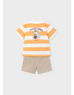 Conjunto pantalón y camiseta de rayas niño