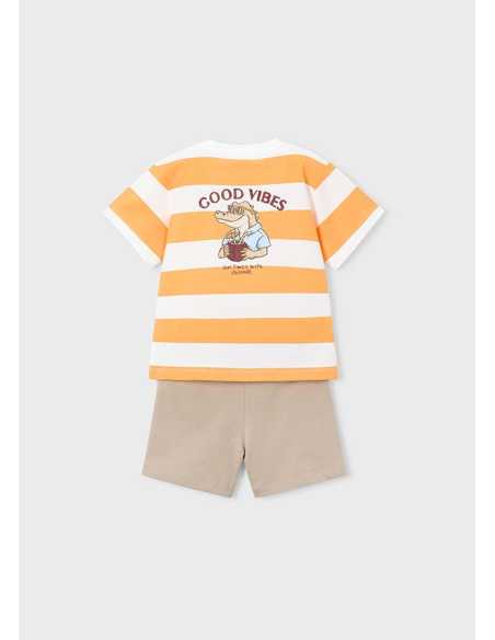 Conjunto pantalón y camiseta de rayas niño
