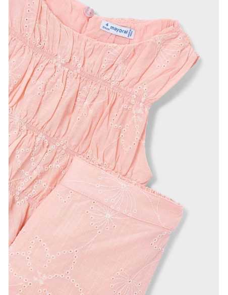 Conjunto pantalón largo y top fruncido para niña