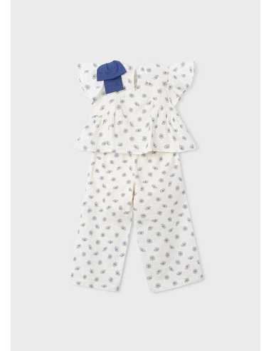 Conjunto pantalón largo y top estampado niña