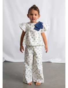Conjunto pantalón largo y top estampado niña