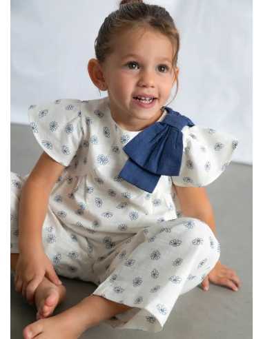 Conjunto pantalón largo y top estampado niña