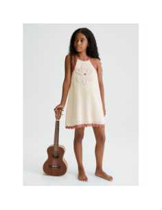 Vestido aplique flor chica