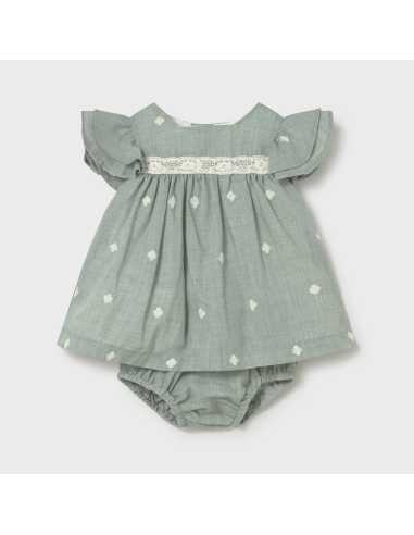 Vestido con cubrepañal recién nacida