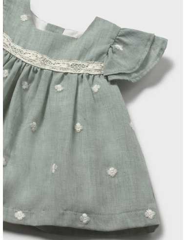 Vestido con cubrepañal recién nacida