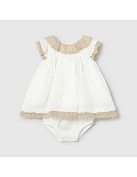 Vestido con cubrepañal ceremonia recién nacida