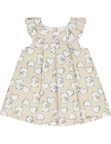 Vestido estampado con lino recién nacida