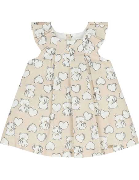 Vestido estampado con lino recién nacida