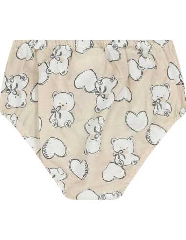 Vestido estampado con lino recién nacida