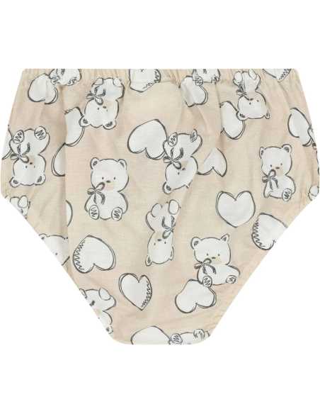 Vestido estampado con lino recién nacida