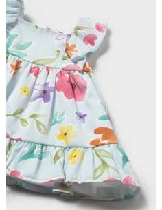 Vestido con cubrepañal estampado recién nacida 2