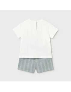 Conjunto bermuda y camiseta con lino bebé 2