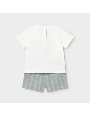 Conjunto bermuda y camiseta con lino bebé