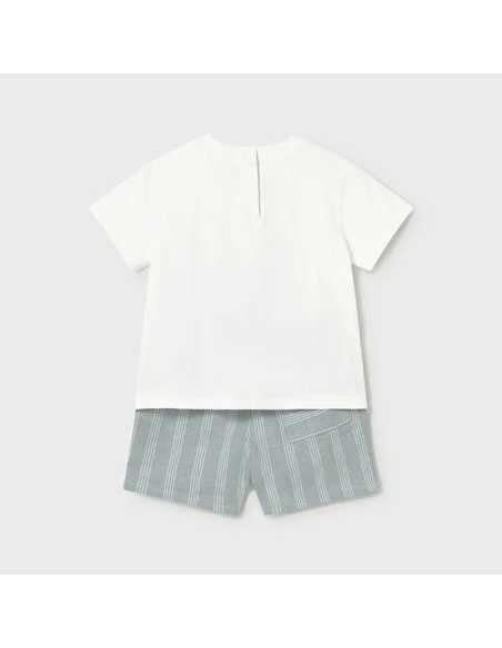 Conjunto bermuda y camiseta con lino bebé