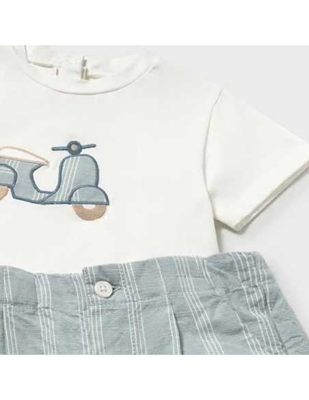 Conjunto bermuda y camiseta con lino bebé