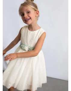 Vestido ceremonia tul bordado niña