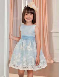 VESTIDO ORGANZA BORDADA FLORES 2