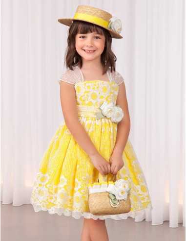 VESTIDO ORGANZA BORDADA