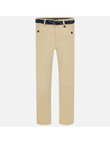 Pantalón chino largo cinturón slim fit niño