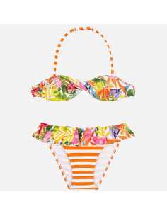 Bikini estampado combinado niña