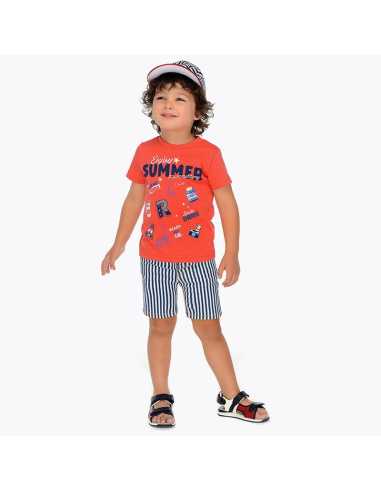 Bermudas vaquera rayas niño